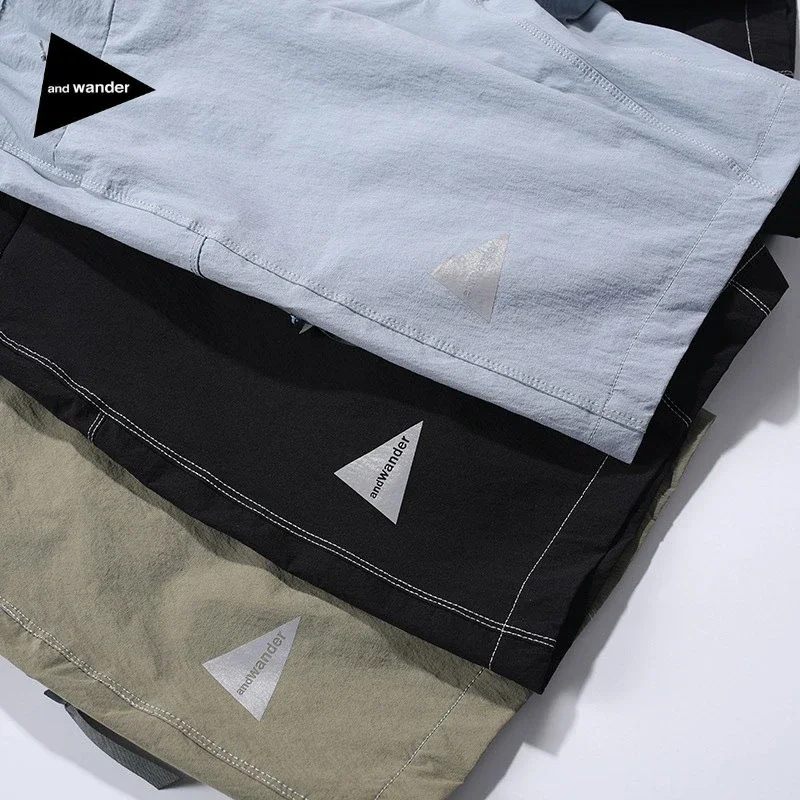 And Wander Light Hike Short Pants 26SS Water Repellent Reflective Outdoor Casual Hiking Shorts Men Camping Trekking