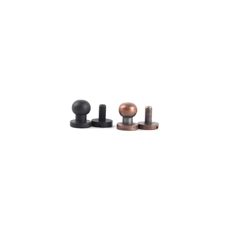 10 Sets of 8mm Copper Material Button Stud Mushroom Head Rivets, Leather Craft Rivets, Bag Belt DIY Assembly Screws