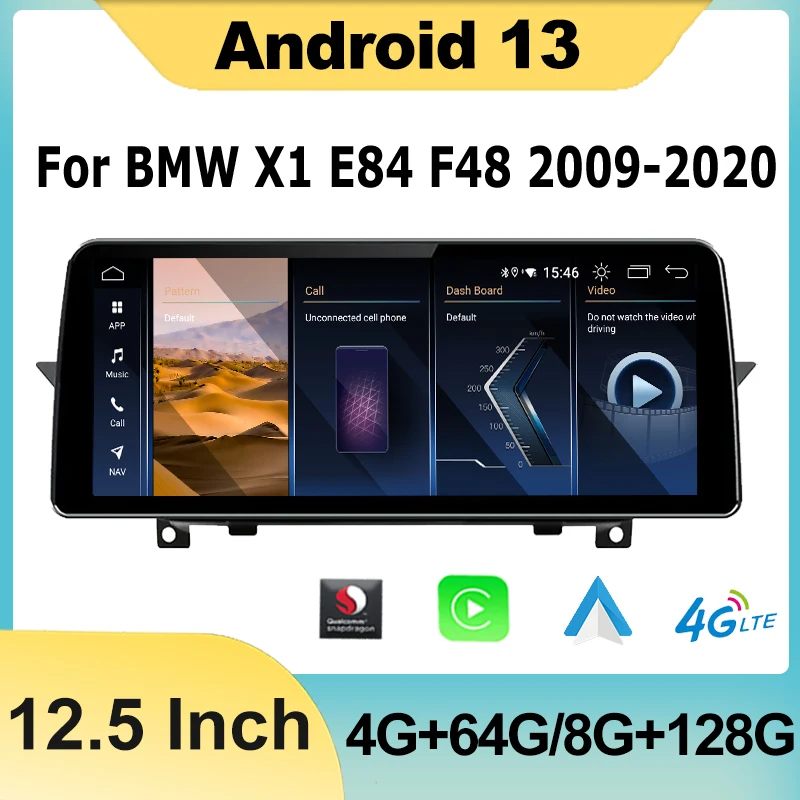 

12.3 Inch Android 13 Snapdragon Car Multimedia Player Carplay For BMW X1 E84 F48 Auto GPS Navigation Stereo Radio Touch Screen