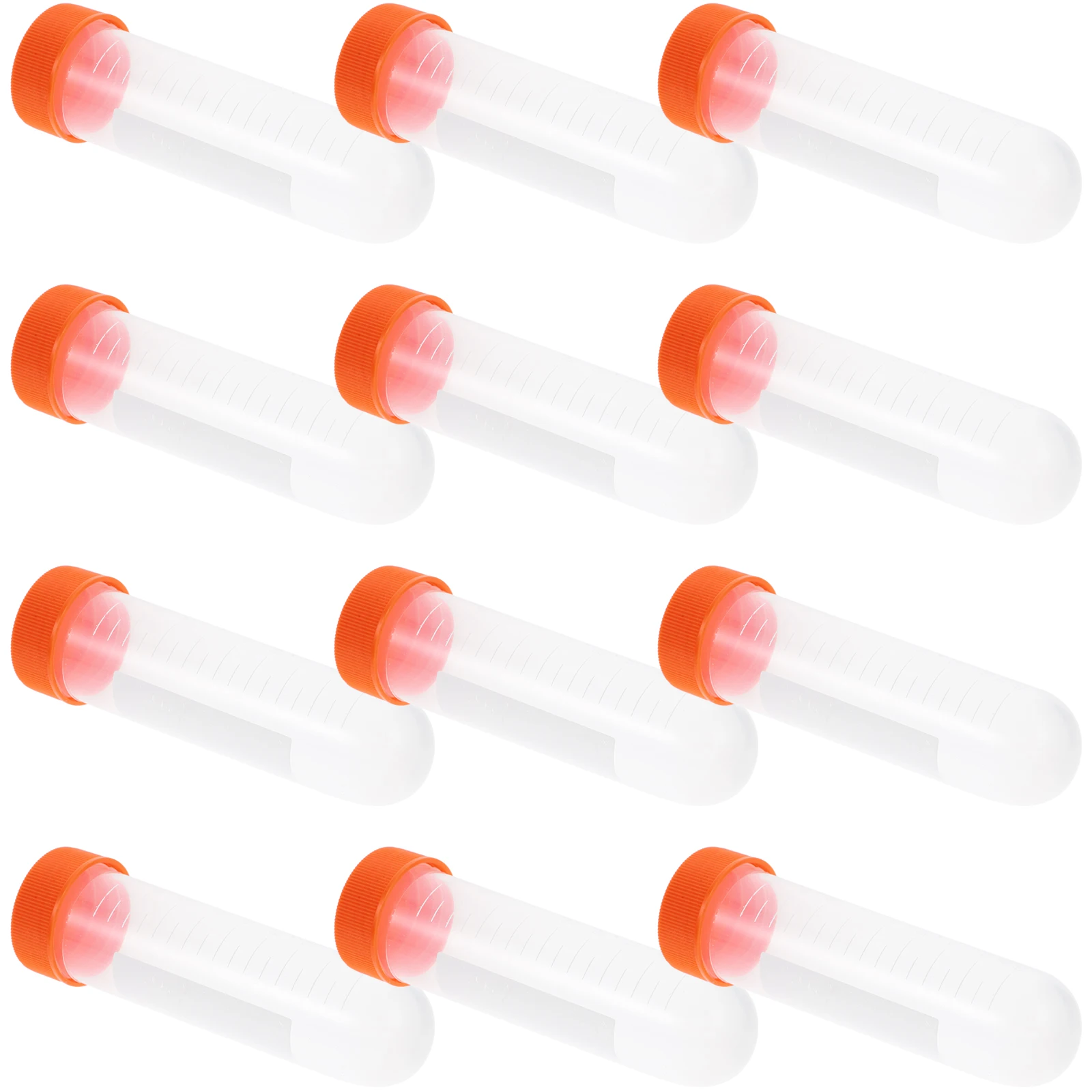 

100pcs 50ml Screw Cap Tubes High Transparency Plastic Lab Tests Food Coloring Craft Use Test Tube Vials Scale Design