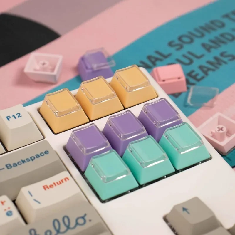 GMK Mixed Lamp Keycaps 20/24key Diy PBT+PC Dye Sublimation Key Caps Mechanical Keyboard Accessory for Cherry R4 Profile Keycap