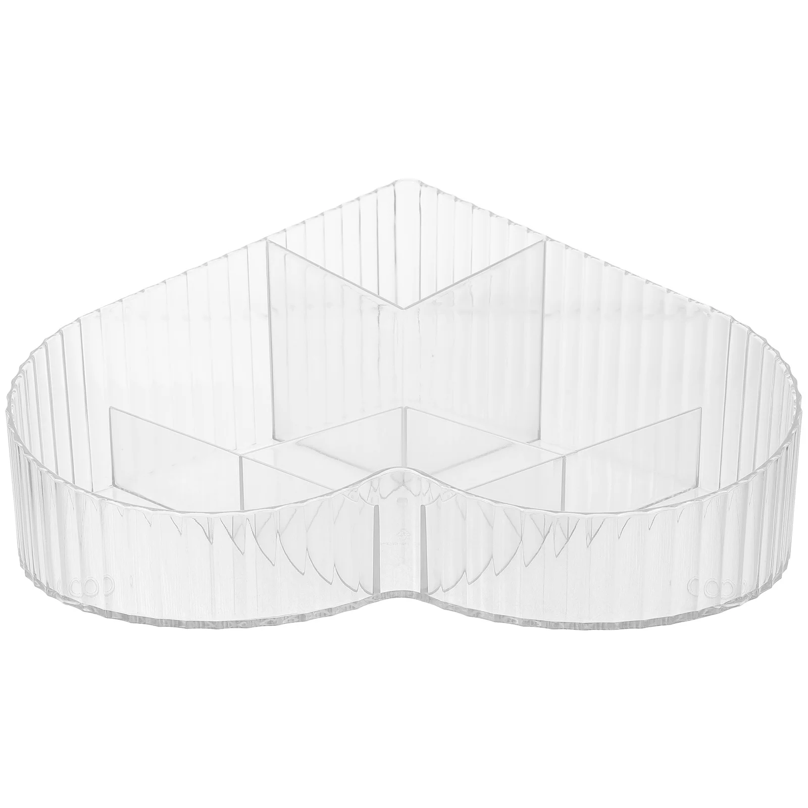 

Heart Shaped Compartment Makeup Organizer Desktop Storage Case For Vanity Tabletop Clear Plastic Organizing Box