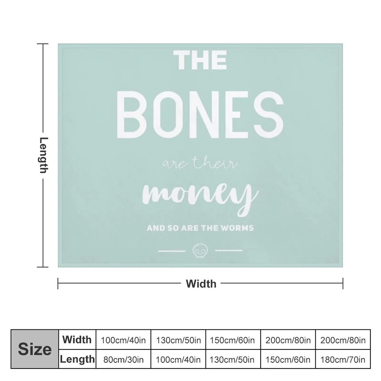 The Bones are Their Money Throw Blanket halloween Moving Blankets