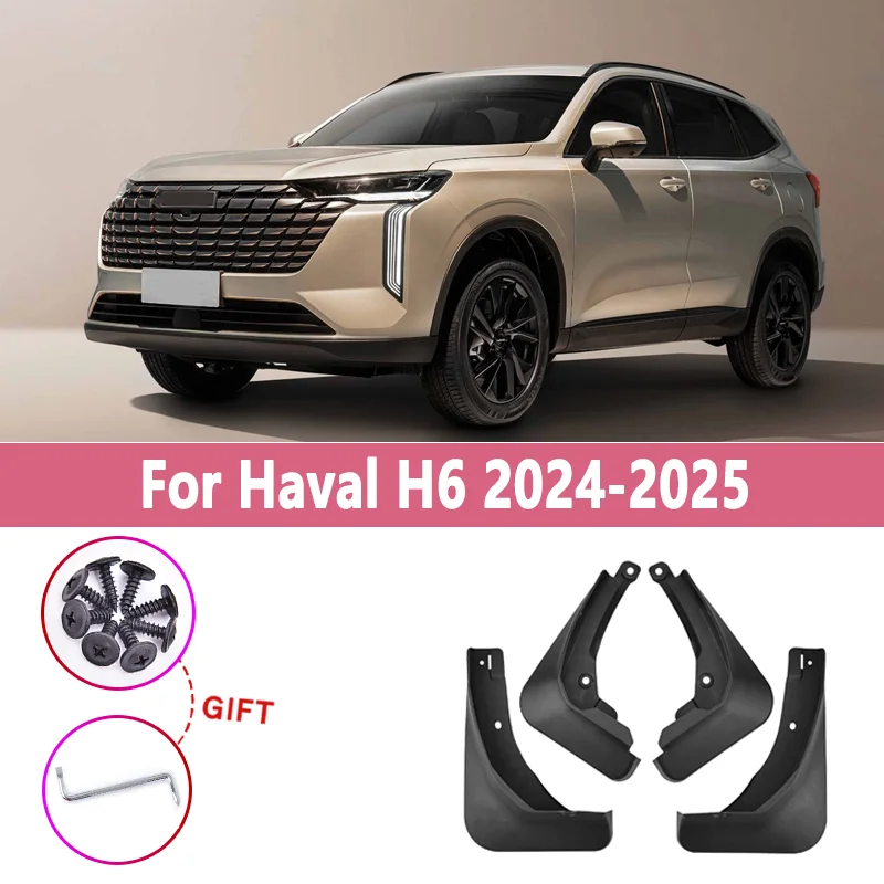

Брызговики для Haval H6 4-го поколения 2024-2025, 4 шт./компл., защита от брызг, аксессуары для колесных арок, автоаксессуары