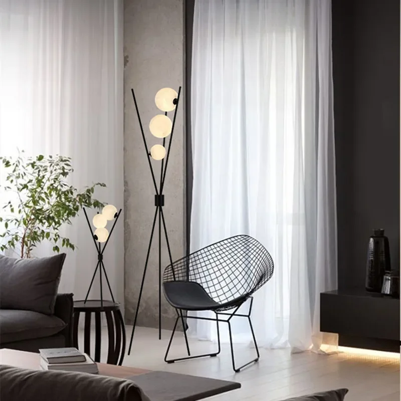 Nordic LED Floor Lamp 3D Moon Table Standing Light for Living Room Bedroom Bedside Light Tripod Lamp Loft Study Decor Desk Light