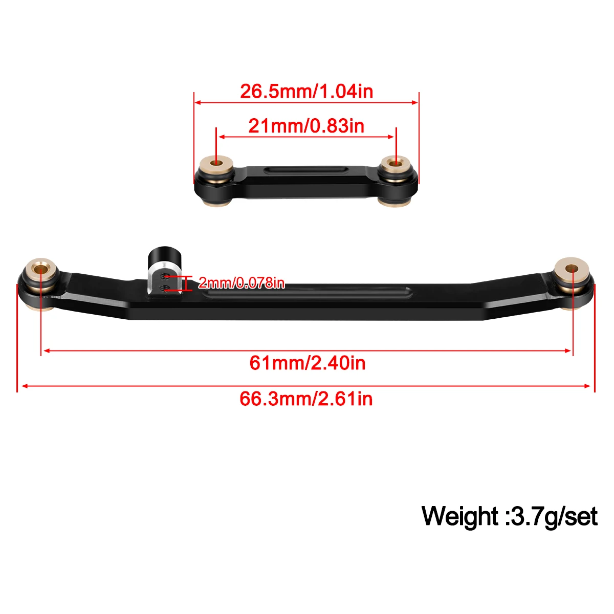 CNC Aluminum Link Rod Steering Linkage Upgrade Parts For 1/24 Axial SCX24 Deadbolt C10 JLU Gladiator Bronco RC Crawler Car
