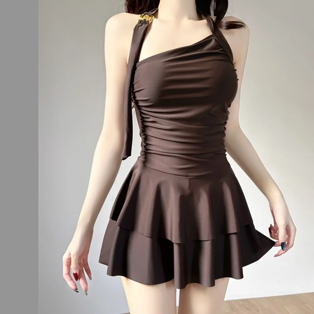 Swimming Skirt S/M/L/XL Women High Waisted Black Conservative Slimming Bathing Suit With Bra For Beach Outings/water Sports
