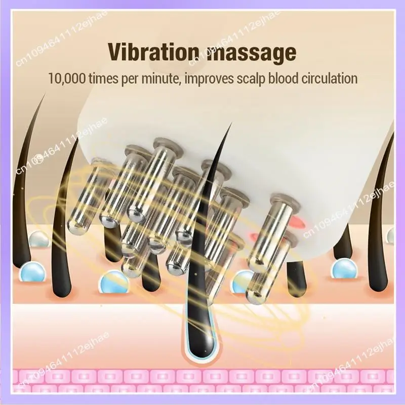 

N83R For Healthy Hair Growth Microcurrent Vibration Hair Treatment Hair Oil Applicator Comb 1Set Milky