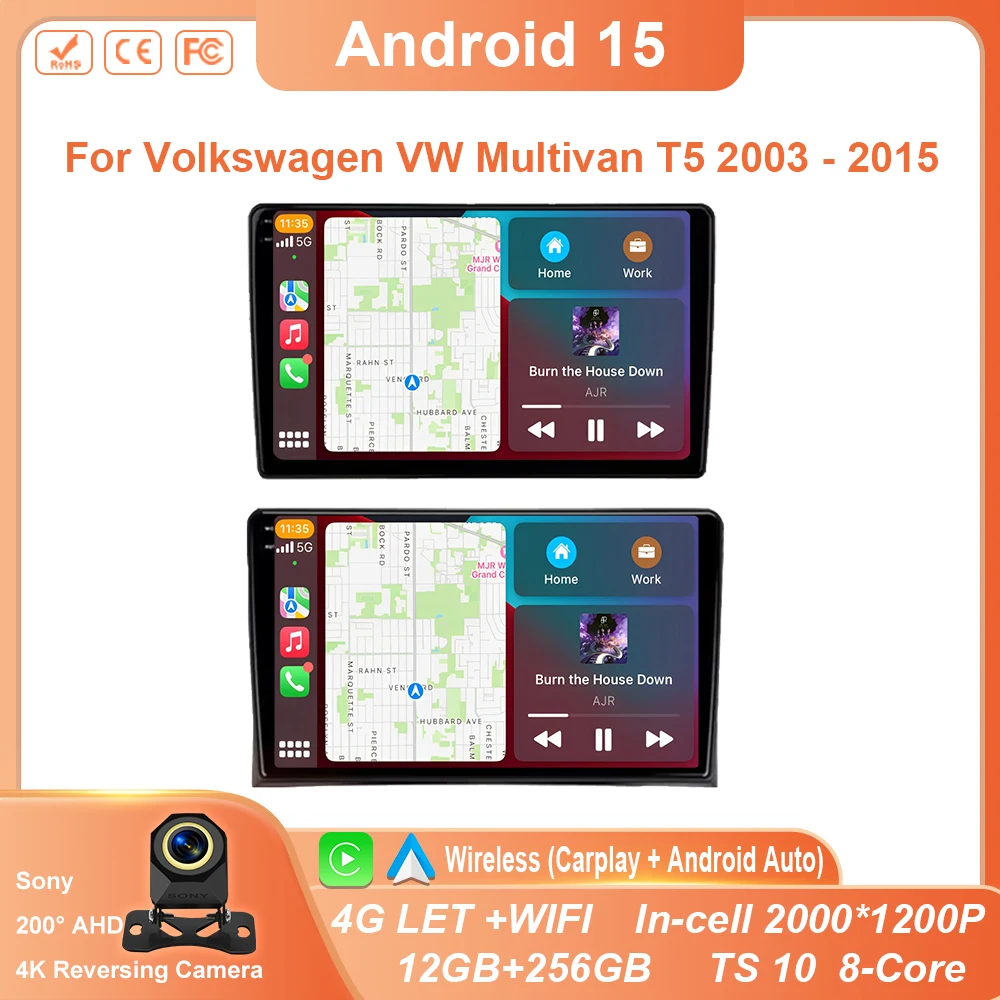 

Android Auto For Volkswagen VW Multivan T5 2003 - 2015 Car Radio Stereo Multimedia Player Navigation GPS WIFI QLED No 2Din DVD