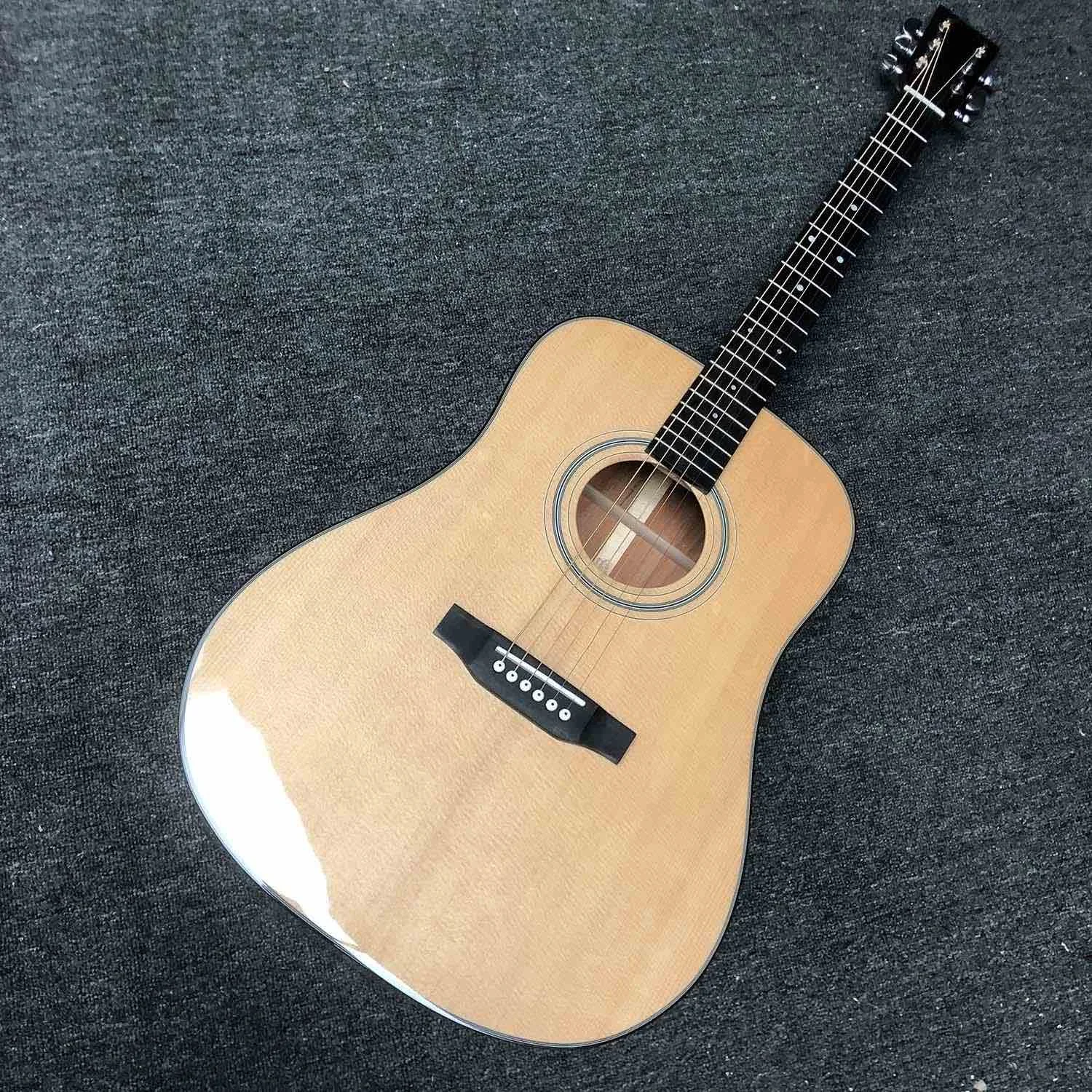 Custom D Body Solid Spruce Top Rosewood Back Side Classic Folk Acoustic Guitar