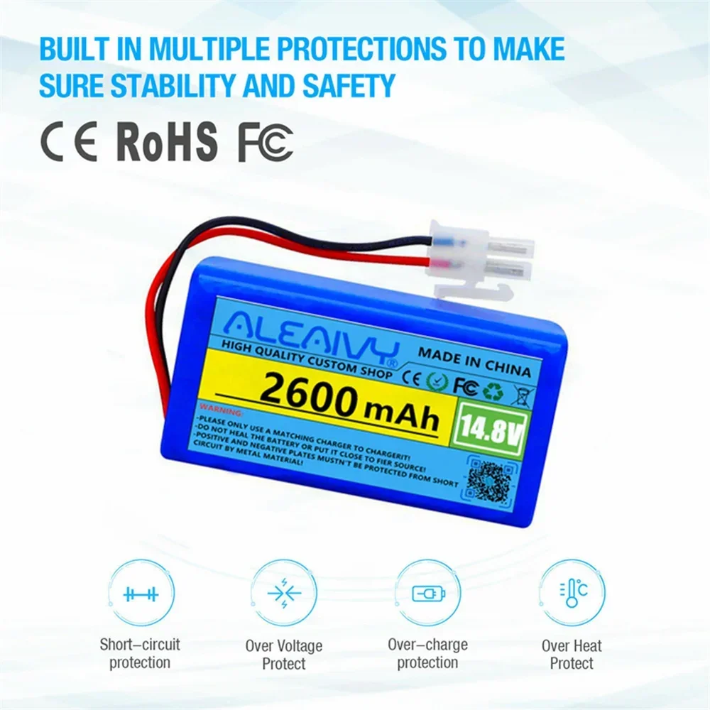 

Aleaivy 14.8V 3200mAh Li-ion Battery for ILIFE A4/A4s/V7s/A6/V7s Plus Robot Vacuum Cleaner - Rechargeable Replacement