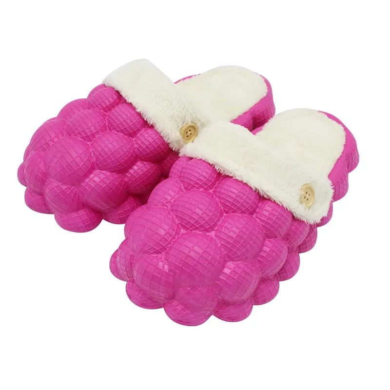 Cotton Bubbles Balls Slippers bubble slides winter warm massage slippers couples non-slip removable indoor slippers ladies shoes