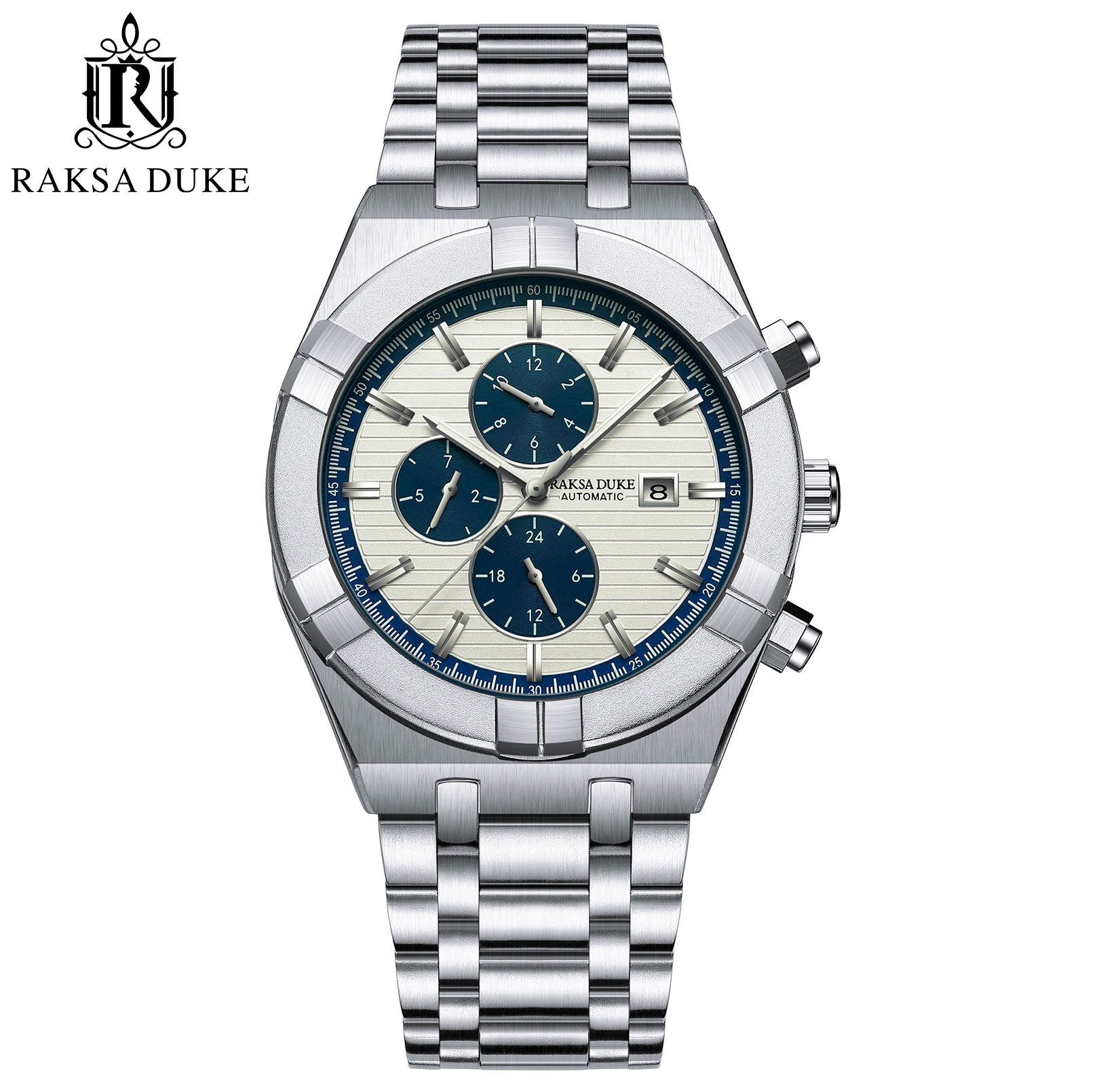 

Men's fashion business automatic waterproof luminous stainless steel watch, 30-50 meters waterproof, stainless steel material,