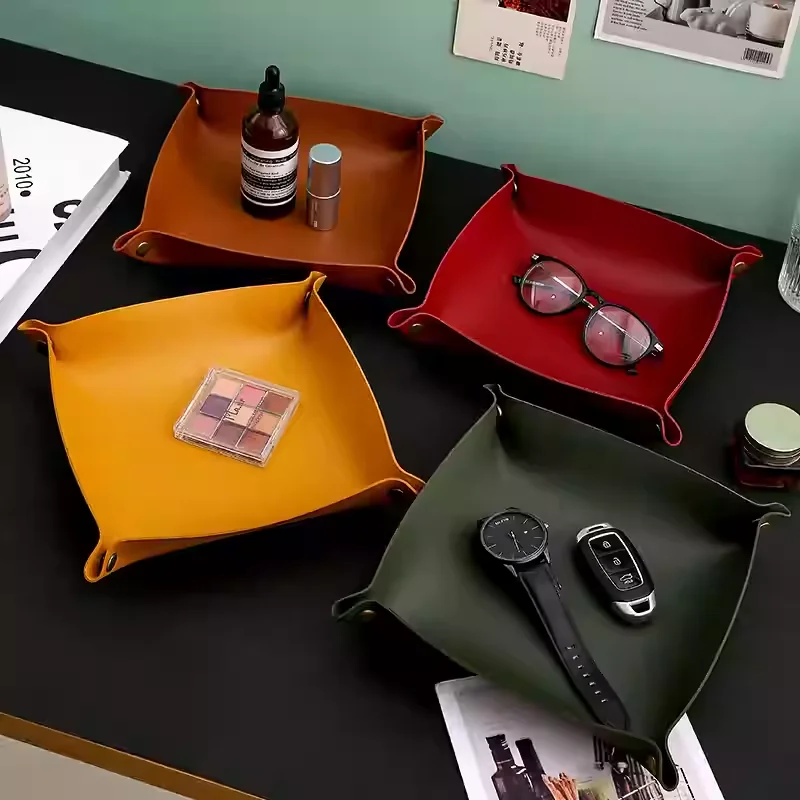 

Key Storage Box at The entrance Of The Living Room Leather Tabletop Cosmetic Storage Box style Tray Storage Box Daily Items