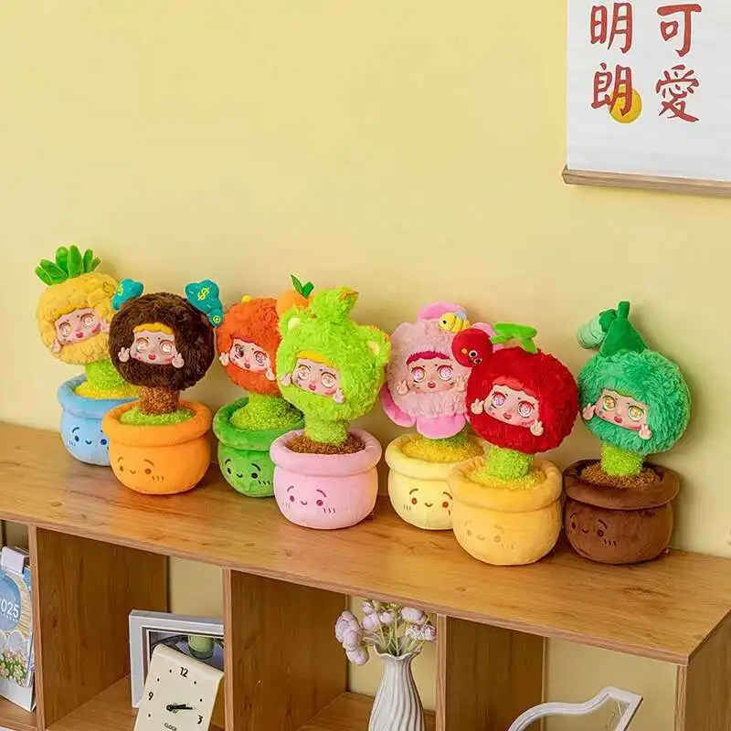 Serie de granja, Serie de plantas en maceta, juguetes de Peluche de flores suaves Kawaii, bonita planta rellena de vinilo, muñecos de Peluche, decoración de habitación, regalo de Navidad para niños