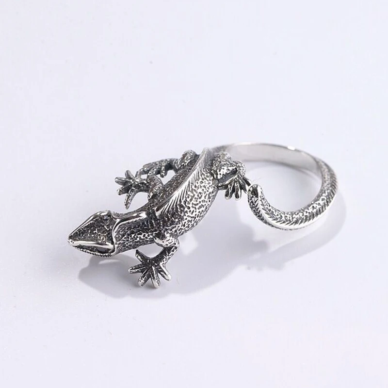 FOXANRY خمر اليدوية الحيوان خواتم للنساء الأزواج INS الموضة الإبداعية الأحمر العينين السحلية الدائري حفلة عيد ميلاد مجوهرات هدايا