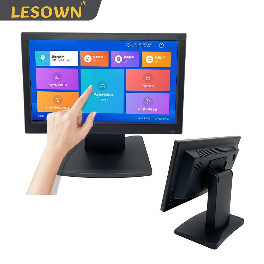 LESOWN 11.6 inch Security Monitor 1366x768 Small Industrial Display HDMI VGA Input for Raspberry Pi PC Gaming Built-in Speakers