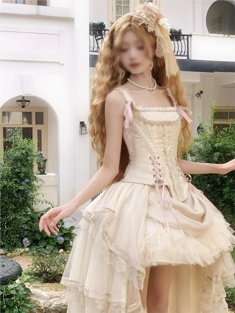 A student coming-of-age and graduation birthday dress with shorter front longer back