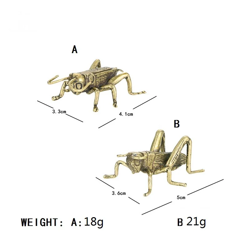 Soild Brass Cricket Figurines Miniatures Desktop Ornaments Tricky Spoof Insect Toy Retro Animal Small Statue Crafts Decorations