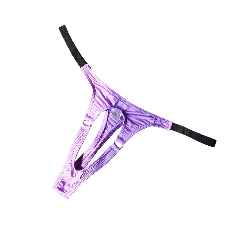 Men's Exotic Thongs G Strings Underwear Ice Silk Breathable Bikini Tanga Hombre Slip Cuecas Front Hole Sexy Thong Men Sissy