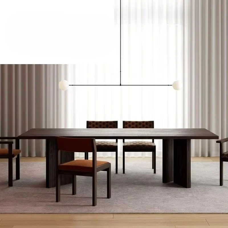 Modern minimalist design wooden table and chair set  8 seats 10 seats restaurant luxury dining table office conference table