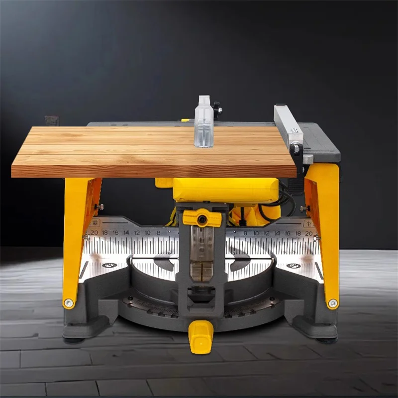 2200W Electric All-in-One Machine Multi-Function Compound Saw for Dust-Free Cutting on Wood Boards Floor Sliding Table Miter Saw
