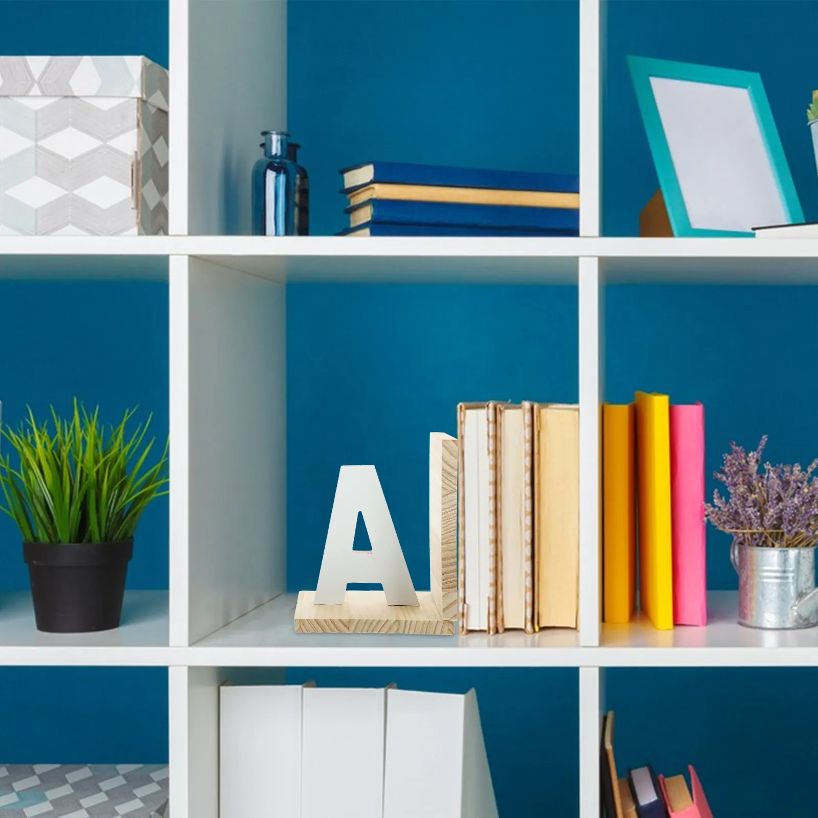 

Wooden Book Ends Book Organizer Letter A Shaped Stand For Shelves Desktop File Storage Holder Reading Shelf Decor