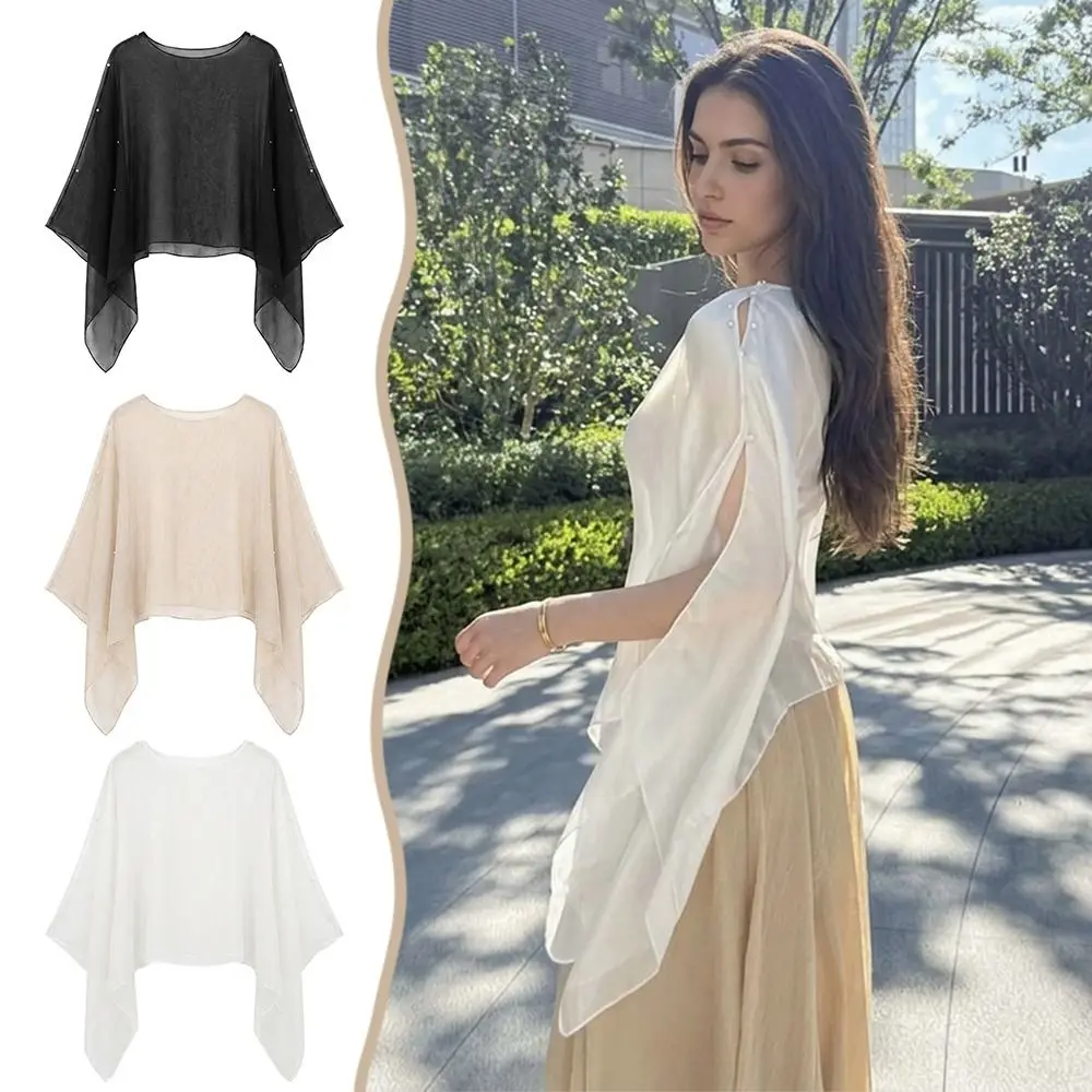 

Multicolor Sun Protection Shawl Thin Travel Photography Trendy Scarf Vacation Chiffon Air-conditioned Sweater Women's Wear