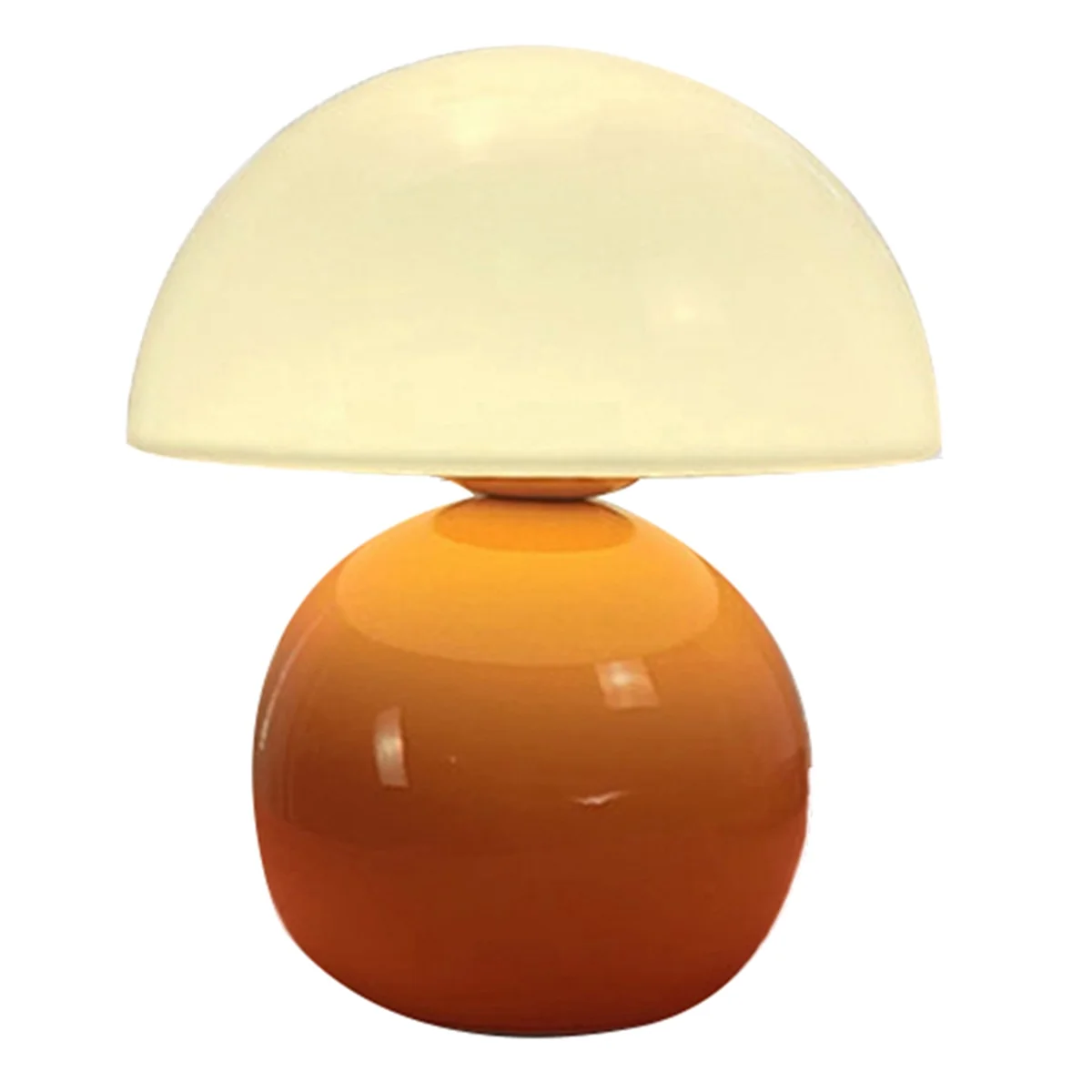 Mushroom Lamp Table Bedside Nightstand Lamp for Bedroom Cute Mini Mid Century Modern Lamp Dimmable Orange EU Plug