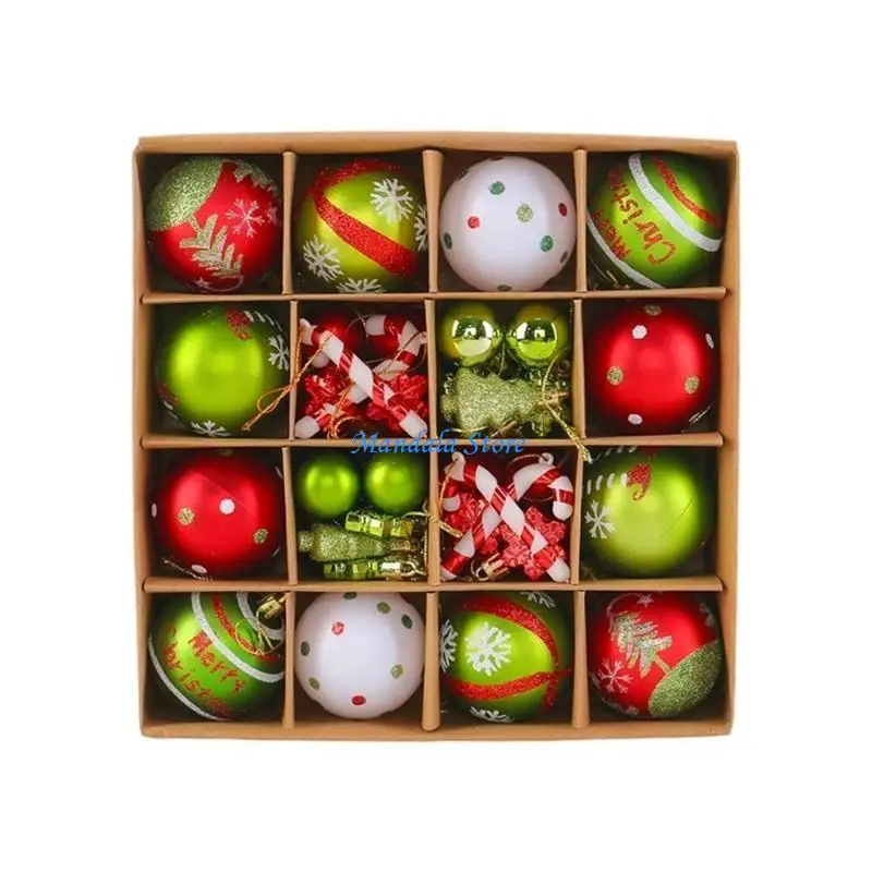 

U2JC 42PCS Shatterproof Christmas Ornaments Ball Set, 2.36 Inch Glittering Plastic Holiday Decorations with Hooks, Bright Colors