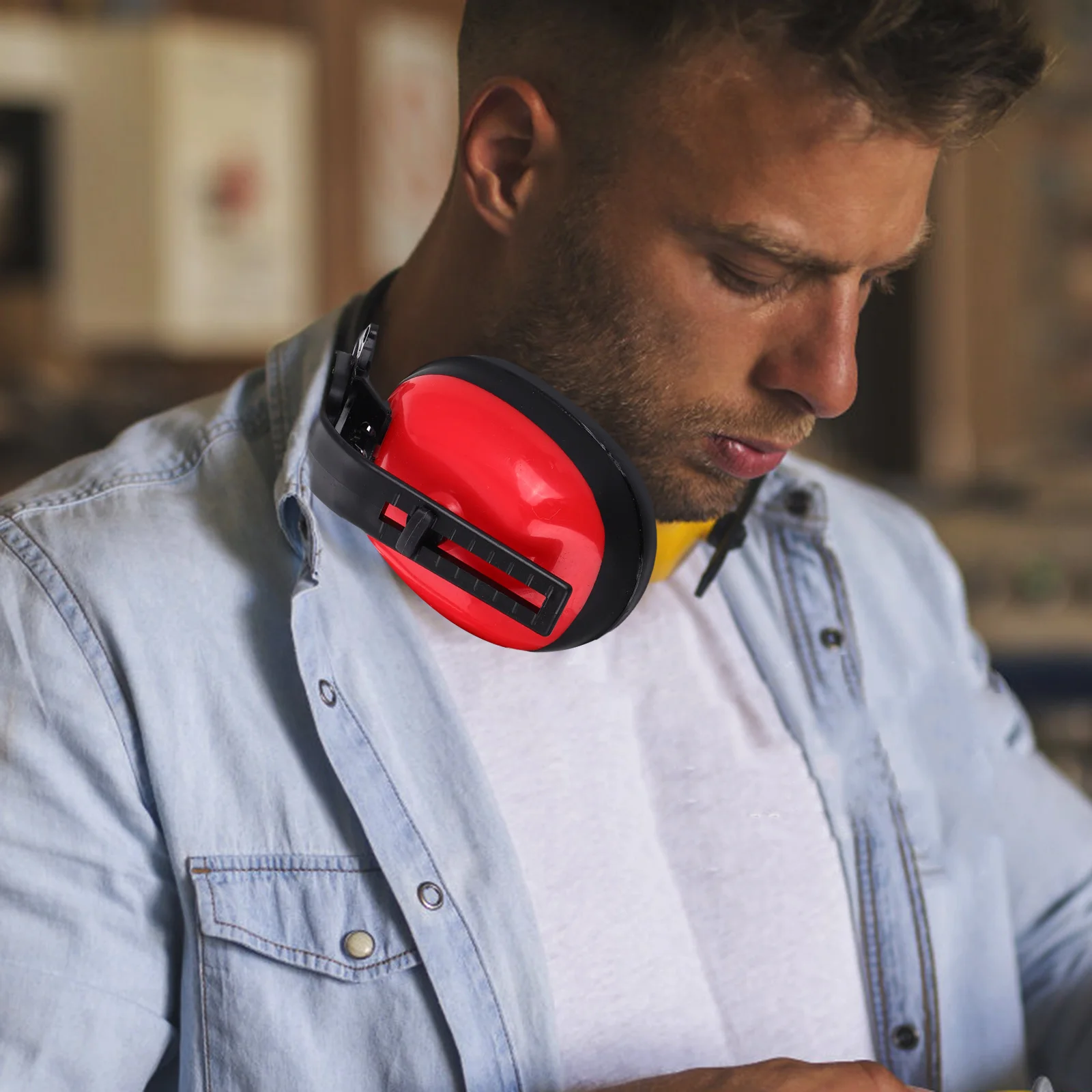 زوج واحد من واقيات الأذن الآمنة القابلة للتعديل وخاصية إلغاء الضوضاء فوق سماعات حماية الأذن وبناء حماية السمع الصناعية #1