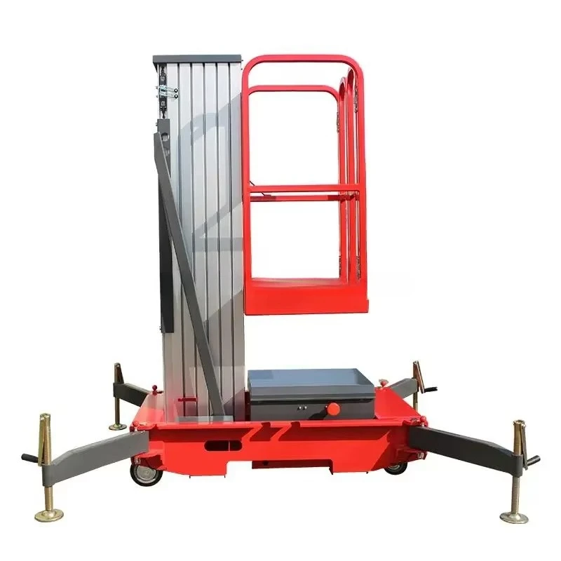 Column Aluminum Alloy Lift Platform Mast Lifter Ladder Climbing Working Aerial Work for Indoor Outdoor Maintenance