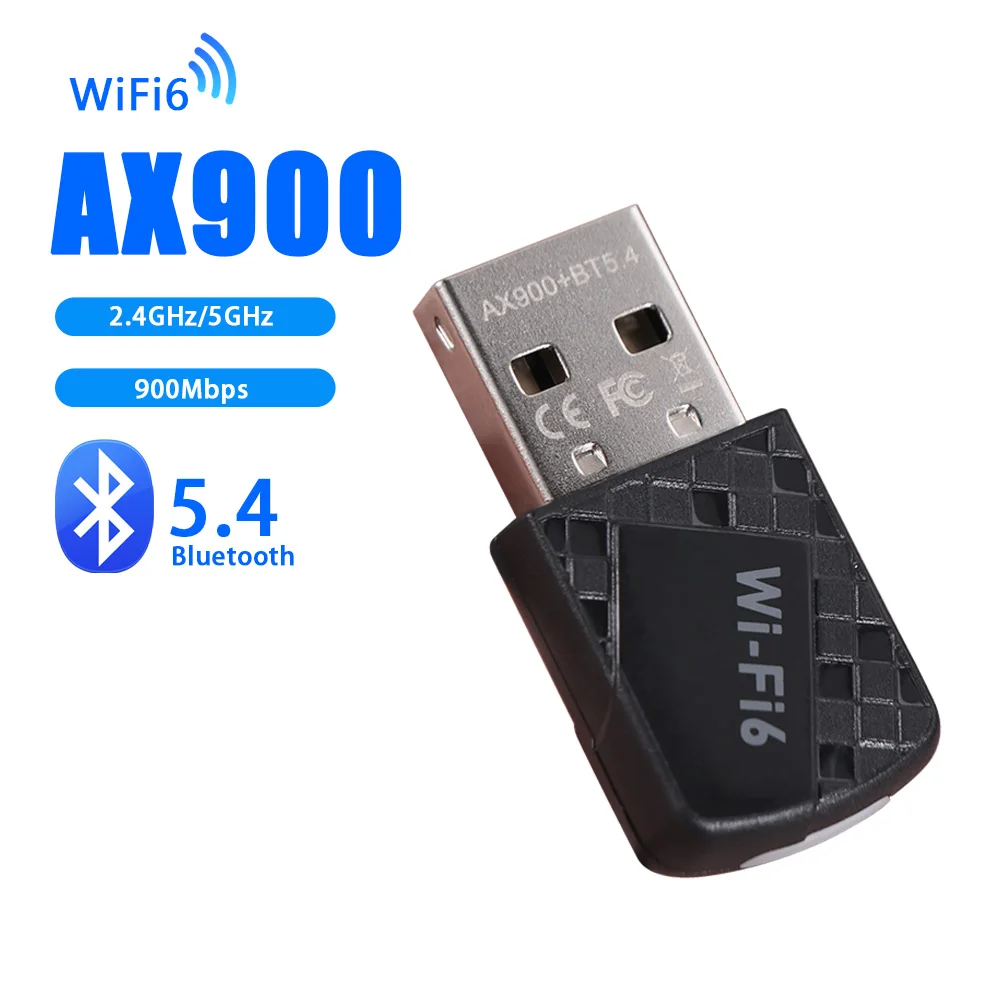 

Small WiFi 6 Bluetooth 5.4 Adapter 900Mbps Mini USB USB Network Card Dual Band 2in1 Dongle Wireless WiFi Receiver LAN Connection