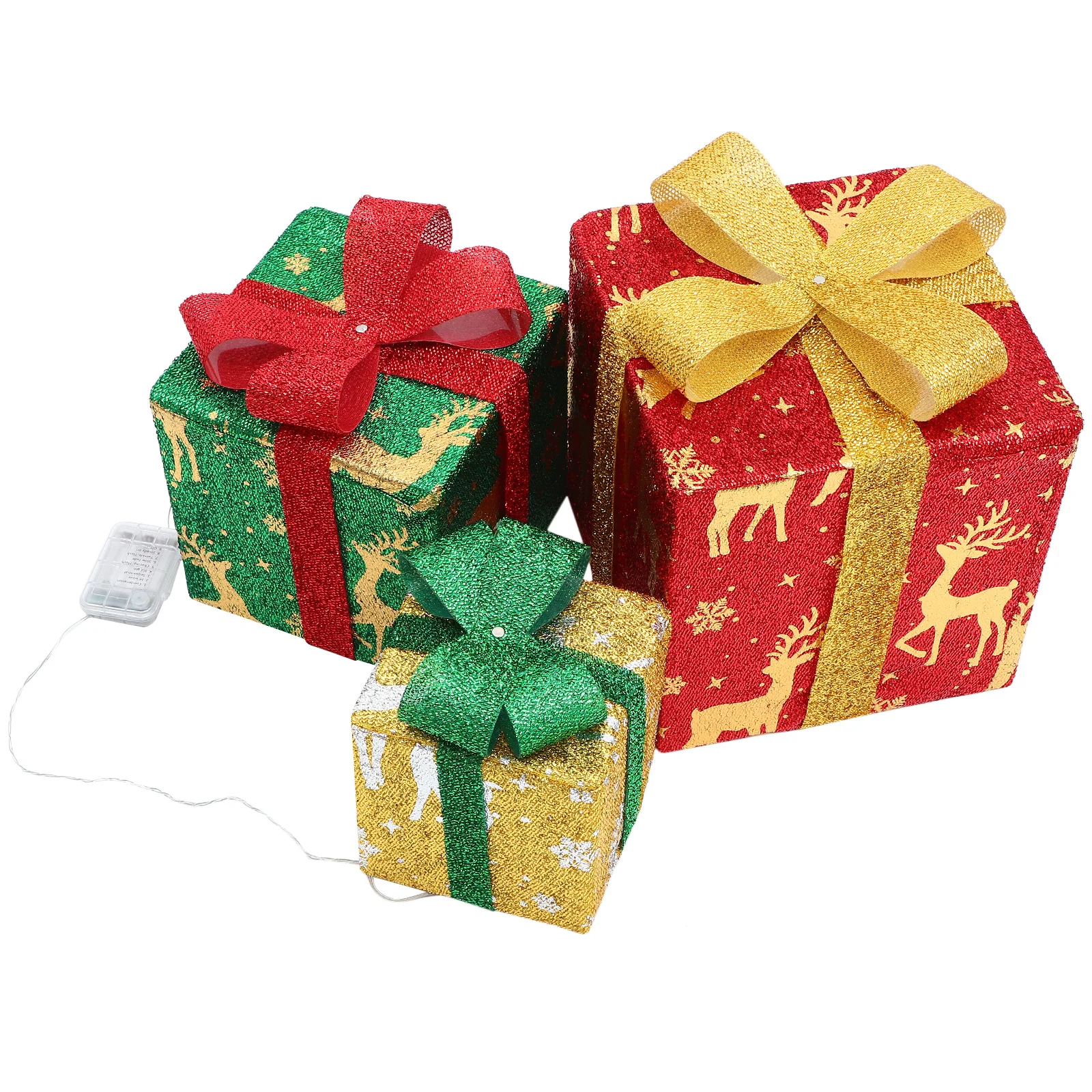 

1Set Christmas Lights Boxes Decorations Xmas Gift Box Lighted Decor for Party Tree Window Festival Supplies Xmas Gift Box