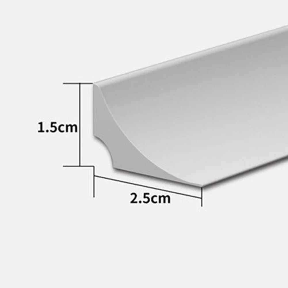 15mm Height Bendable Silicone Waterstop Strip Kitchen Countertop Retaining Shower Barrier 50cm/80cm/100cm/150cm/200cm