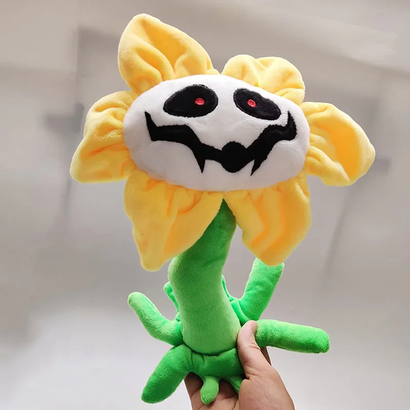 Undertale ตุ๊กตาตุ๊กตาหนานุ่มดอกทานตะวันตุ๊กตาตัวการ์ตูนมาสคอต flowey plushies ยัดไส้ดอกทานตะวันของขวัญสำหรับแฟนๆเด็ก25ซม