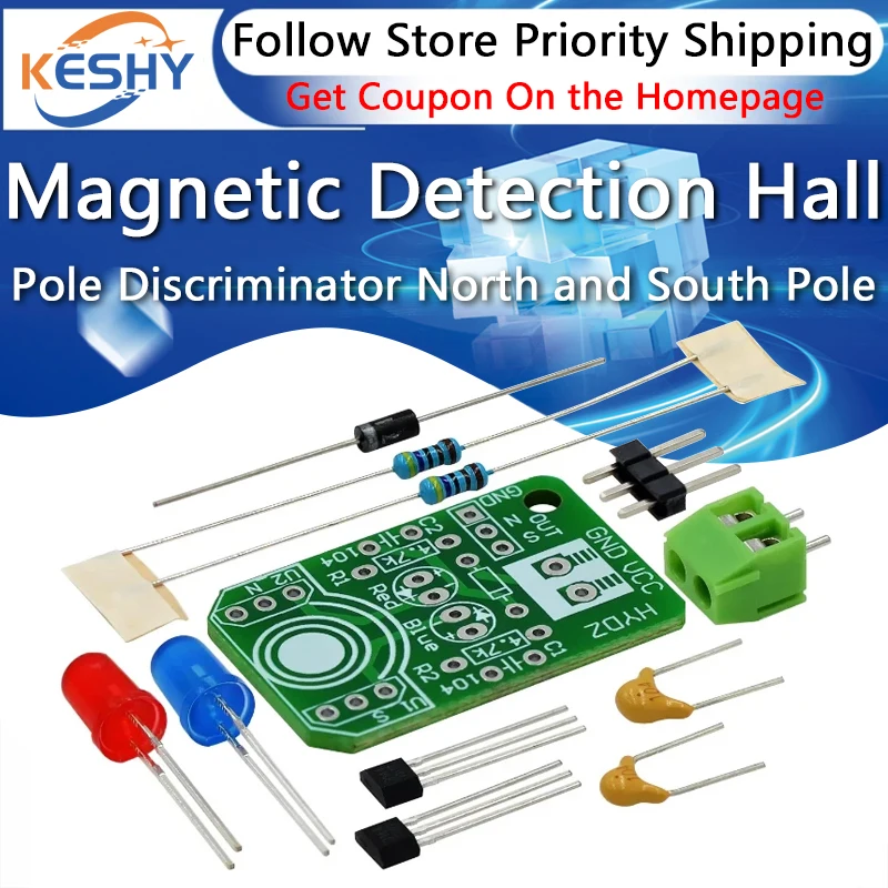 

Magnetic detection Hall magnetic induction sensor magnetic pole discriminator North and South Pole detection module DIY parts