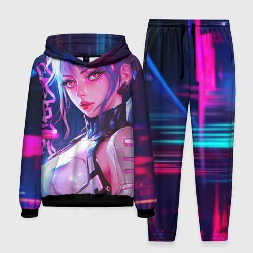 New Anime Samurai Katana Girl Graphic Hoodies Pants Sets 3D Print Hooded Sweatshirt 2pcs Suit Casual Men Women Tracksuit Outfits