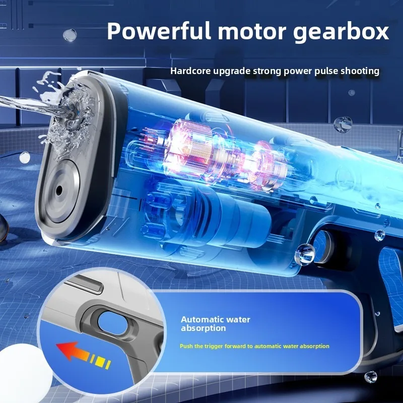 W pełni automatyczny pistolet do przechowywania wody dla dzieci o dużej pojemności elektryczny pistolet do zabawy pochłaniający wodę letni prezent na zabawki wodne na świeżym powietrzu