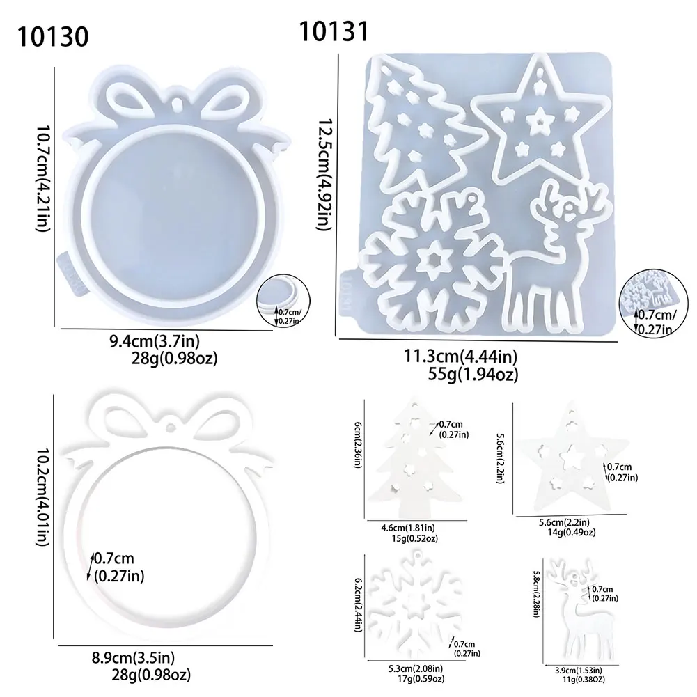 Moldes de silicona para colgantes de Navidad, decoración colgante de Navidad, molde de yeso 3D, molde colgante de Navidad para decoración del hogar