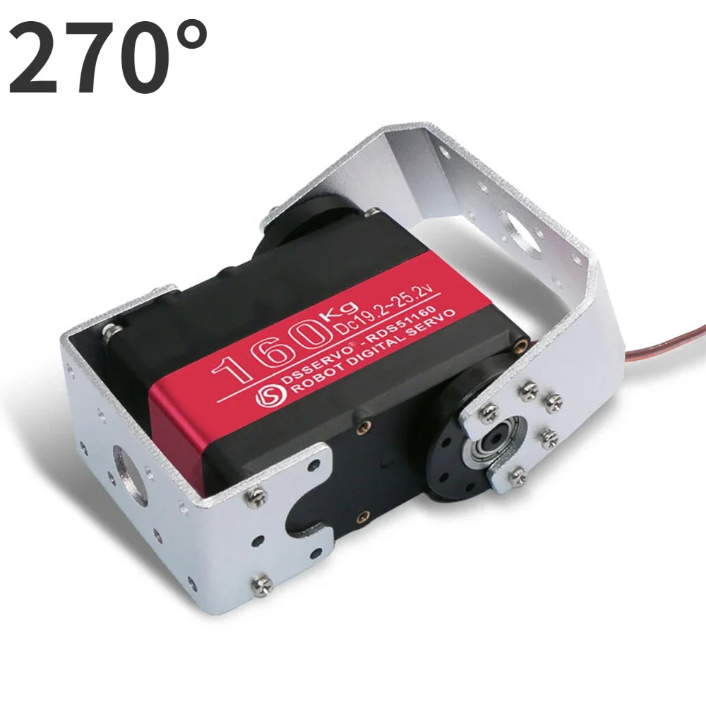 4 Sets HV Robot Servo 160Kg High Torque RDS51160 Metal Gear Digital Servos Double-Shaft U Mounting Bracket for 1/5 Robot RC Car