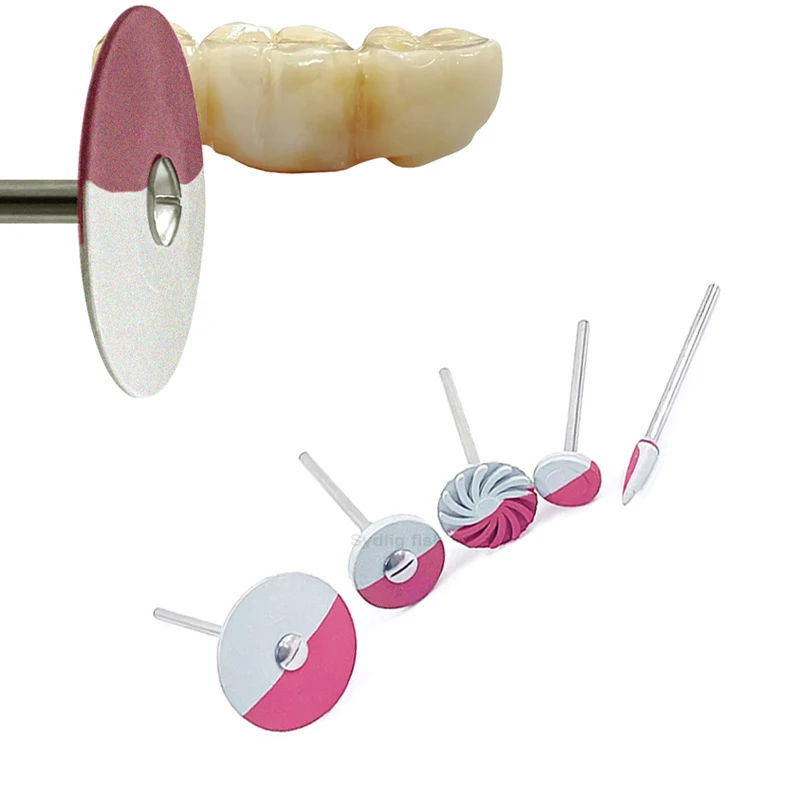 1 Stück Dental-Diamant-Polierscheibe mit 3 Körnungen, Gummi-Polierscheibe für Porzellan- und Zirkonoxid-Restaurationen, Zahnmedizin – Detail 4