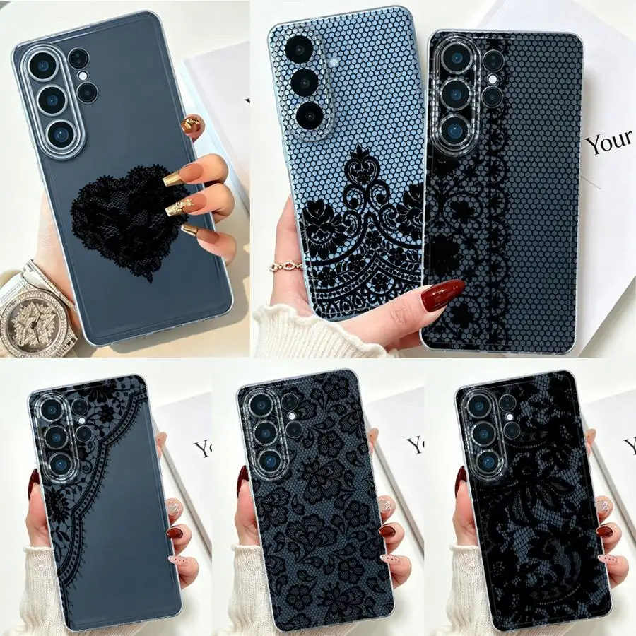 Phone Cover Case for Samsung Galaxy S26 Ultra Note 20 Ultra 10 S26 S24 S20 Plus S25Ultra S22 FE S25 Edge S23 S21 Love Lace