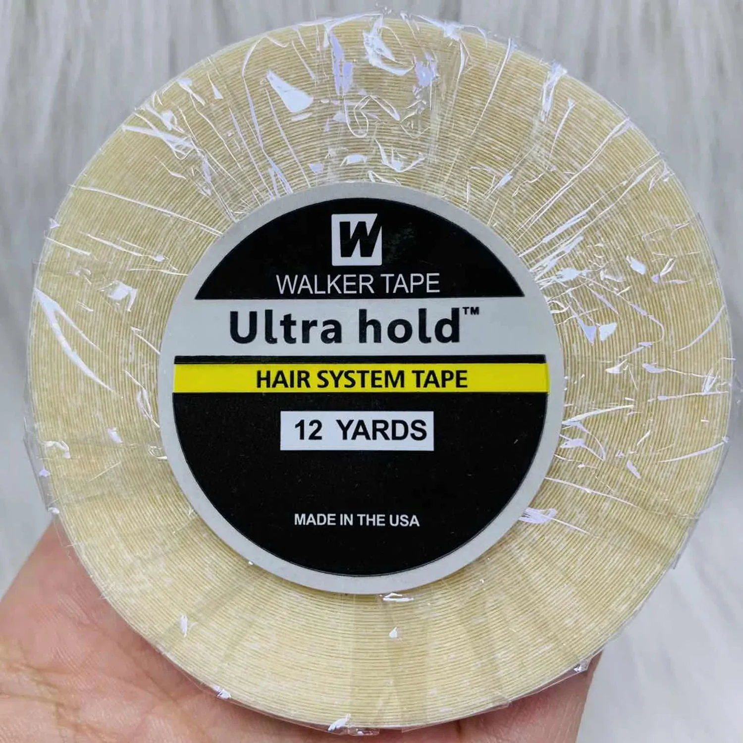 Fita ultra hold para sistema de cabelo, 36/12/3 jardas, fita adesiva dupla face branca para extensões de cabelo, perucas, fixação forte