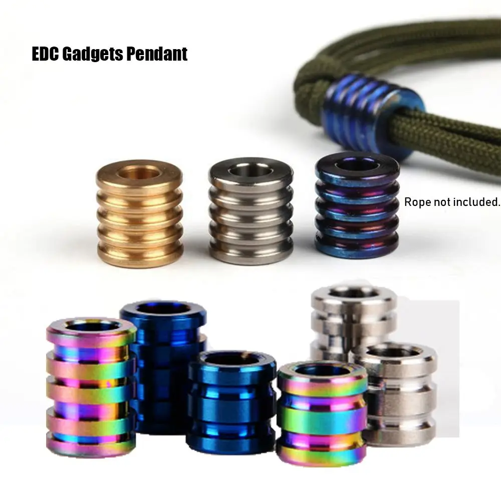 Lanière de ULen acier inoxydable TC4, alliage de titane chaud, accessoires de plein air, perles de couteau, gadgets EDC de camping, pendentif de ULde paracorde