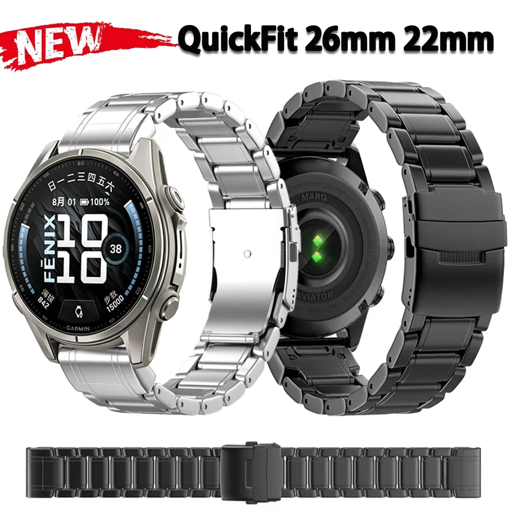 QuickFit 26mm 22mm Titanium Band for Garmin Fenix 9/9 Pro/8 51/47mm alloy Replacement Wristband For Garmin Tactix 8/Fenix E 7 X