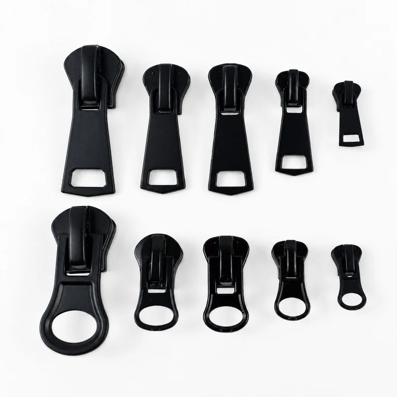 10-50Pcs Zipper Sliders for Resin Zippers 3# 5# 8# 10# 15# Black Auto Lock Zip Slider Replaceable Zips Head Puller Accessories