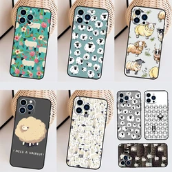 Cartoon Sheep Funda For iPhone 16 15 Pro 14 Pro Max Plus 11 13 12 Mini X XS XR Phone Case