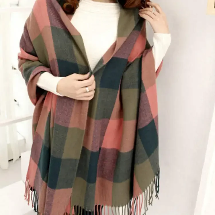 Winter Female Lattice Imitation Cashmere Scarf Autumn And Winter Thick Fashion Warm Wild Scarf Shawl