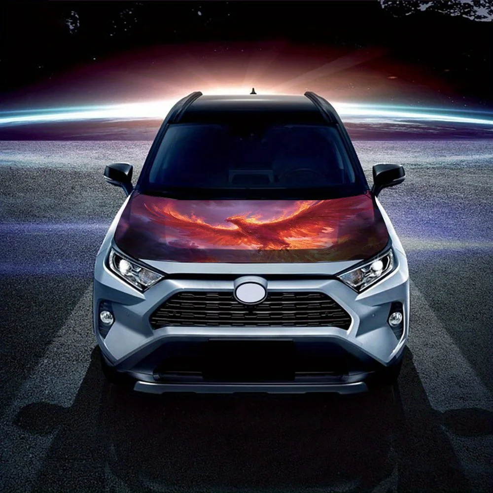 فينيكس مع غطاء محرك السيارة الرائد الناري غطاء محرك السيارة الفينيل يلتف ملصق ، ملصق حماية خارجي للسيارات ، سيارة ذاتية اللصق مقاومة للماء p